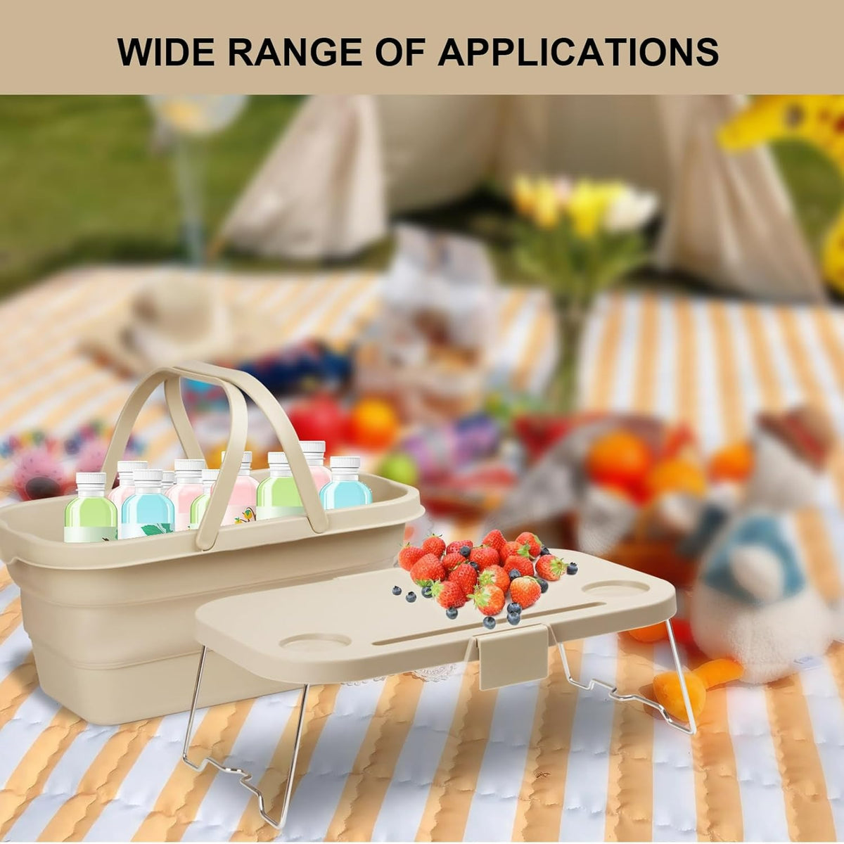 3in1 Collapsible Picnic Basket, Basin And Table