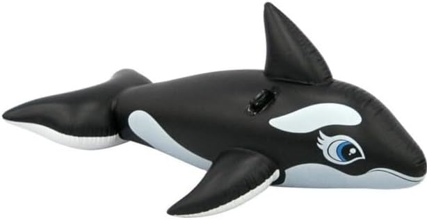 Inflatable Orca Whale Ride-On Pool Float