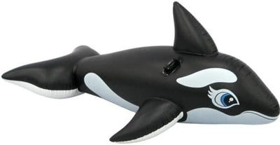 Inflatable Orca Whale Ride-On Pool Float