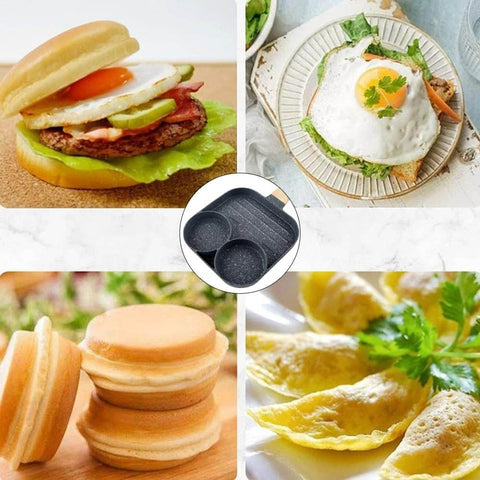Three Division Multipurpose Non-Stick Omelet Pan - Alt View