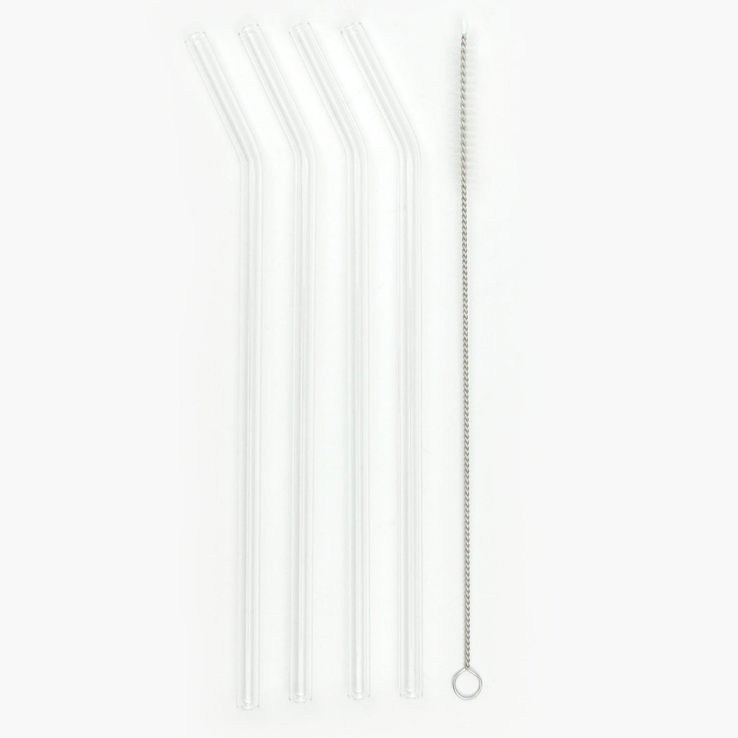 Clear Reusable Glass Straws (4 pcs)