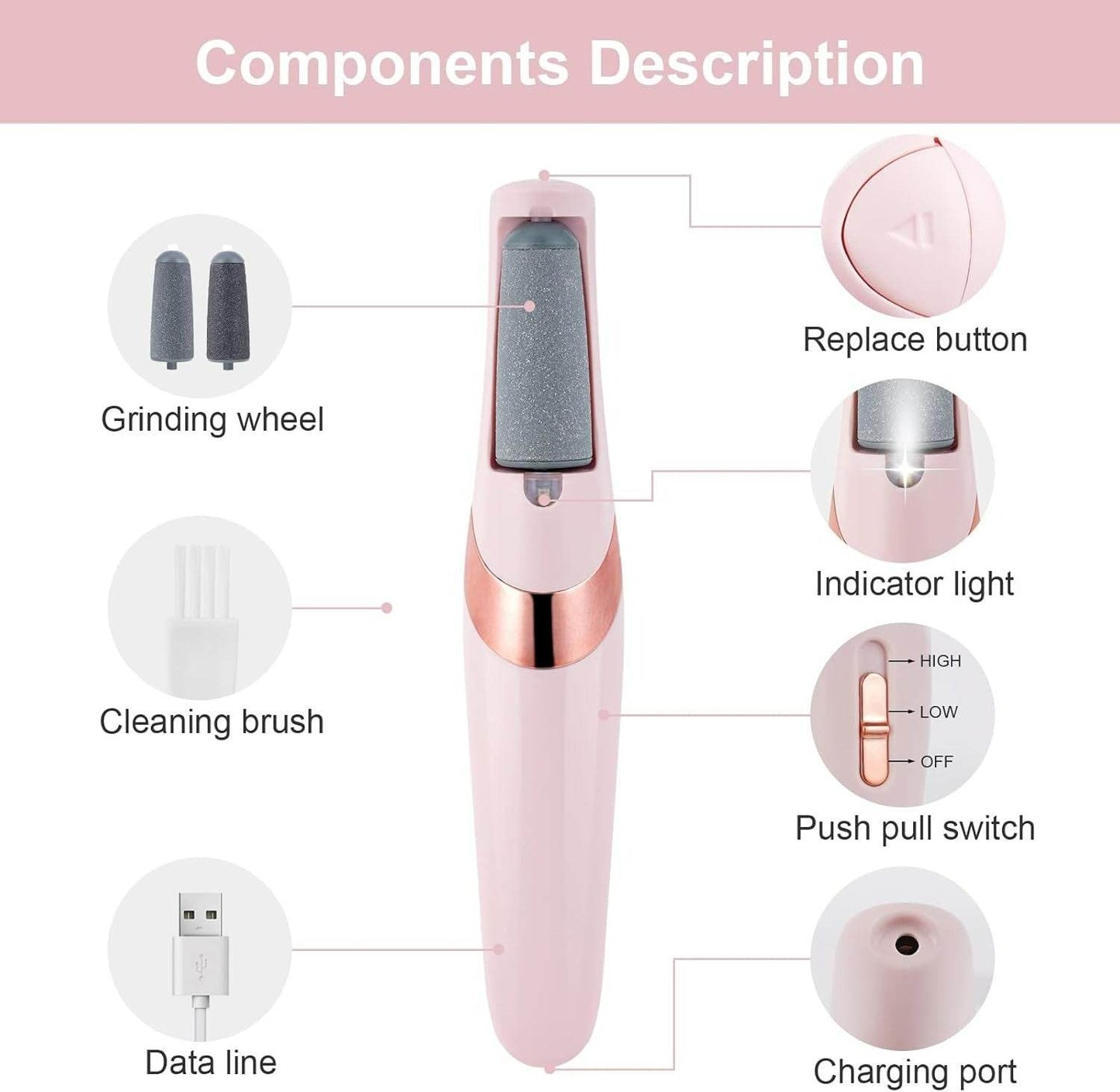 Electric Pedicure Foot File And Callus Remover