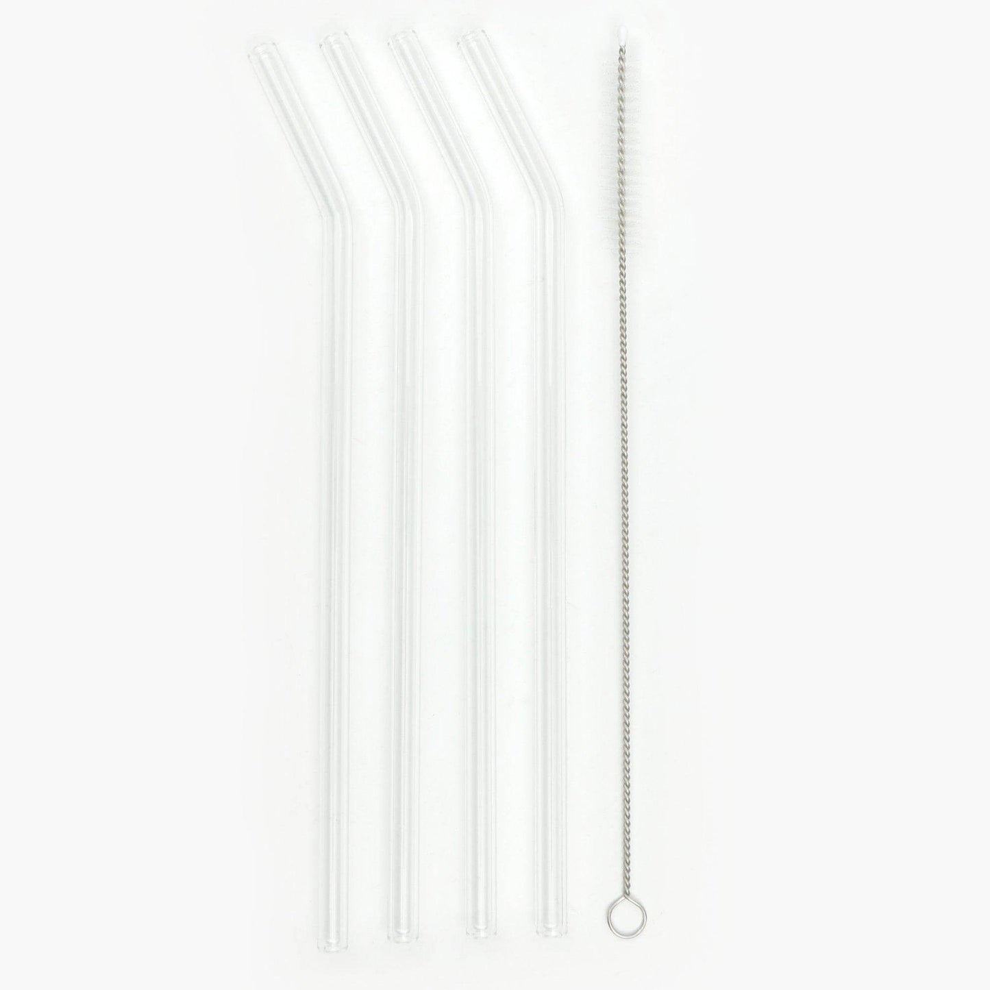 Clear Reusable Glass Straws (4 pcs)
