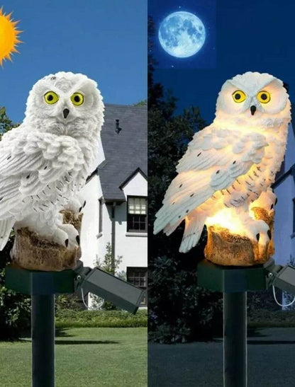Owl Shape Light LED Solar Garden Light (White) - DMC Wholesale