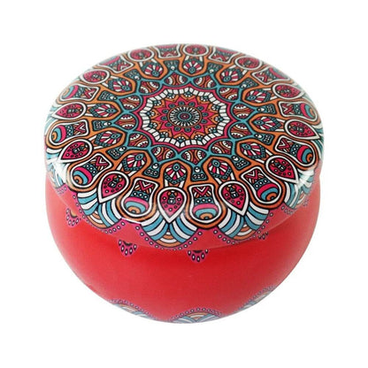 Coco Aroma Candle In Colourful Patterned Tin (65ml) - DMC Wholesale
