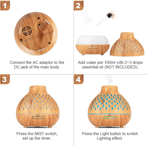 LED Aroma Diffuser With Colourful Lights