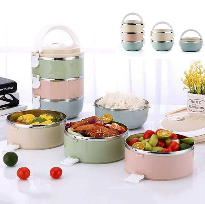 Steel Thermal Insulated Lunch Box (3 Tier)