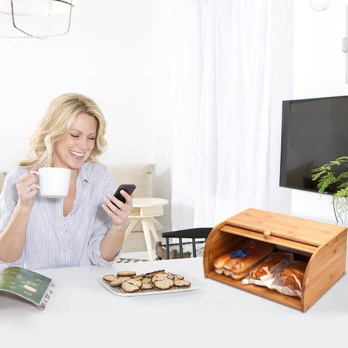 Large Bamboo Bread Bin