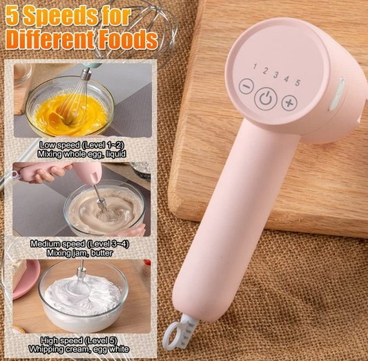 3in1 Cordless Hand Mixer, Whisk and Chopper