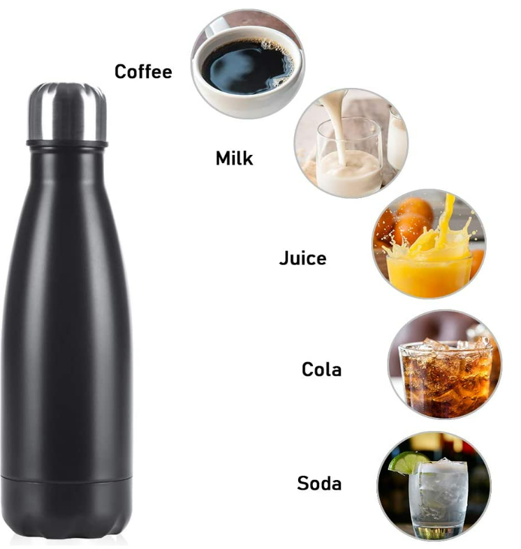 Double Wall Vacuum Insulated Stainless Steel Bottle (750ml)(Black)