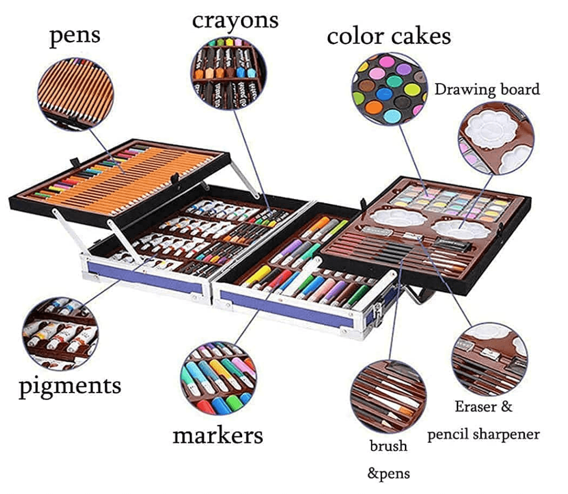 Unicorn Art Set With Aluminum Casing (145pc)