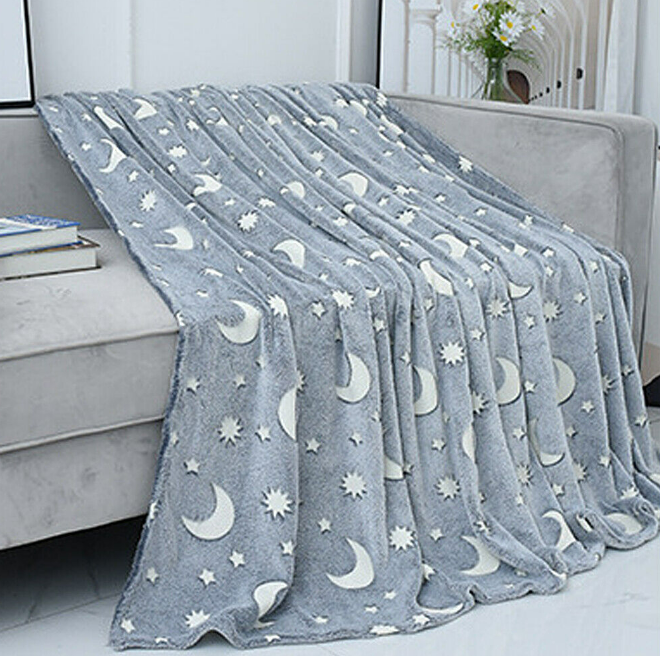 Super Soft Magic Glow In The Dark Blanket (Blue)