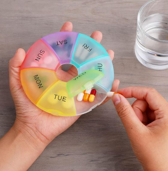 Cute Round 7 Day Week Organiser Pill Holder