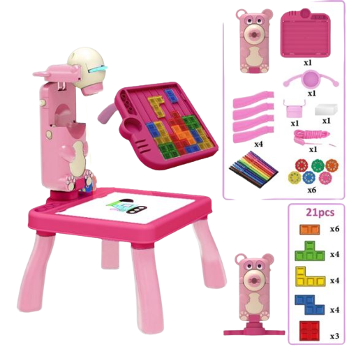 4in1 Writing Painting board with LED Projector Toy Table