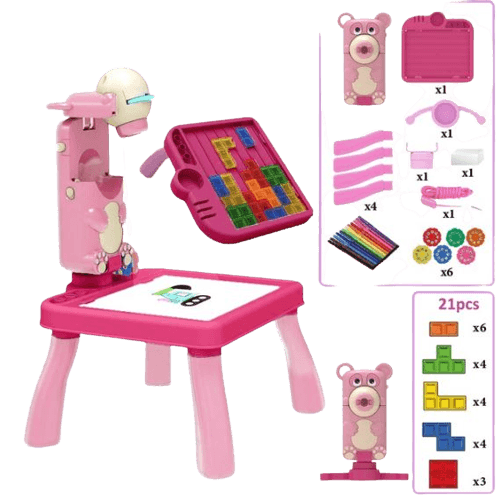 4in1 Writing Painting board with LED Projector Toy Table
