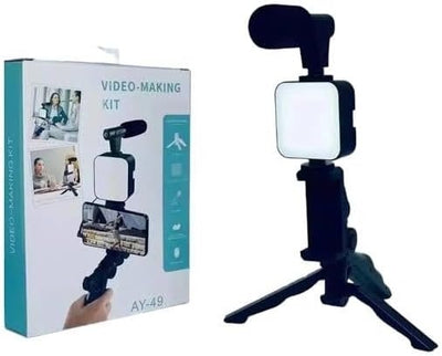 Video-Making Kit with Microphone, LED Light and Tripod