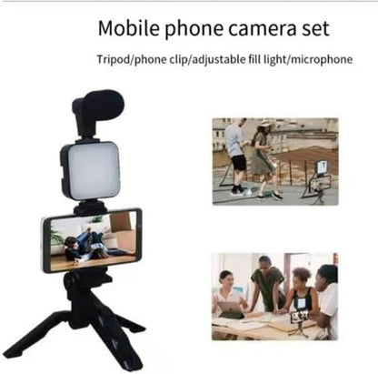 Video-Making Kit with Microphone, LED Light and Tripod