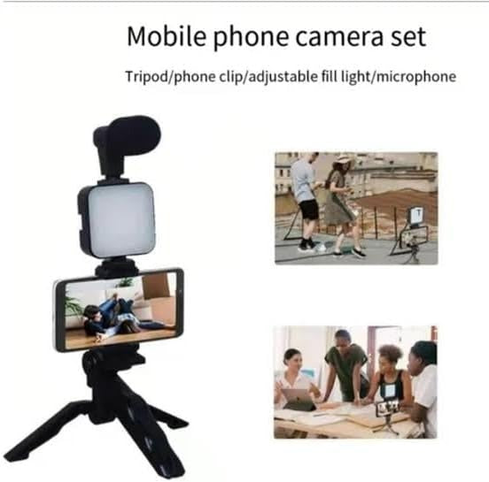 Video-Making Kit with Microphone, LED Light and Tripod