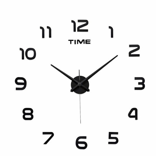 DIY Modern 3D Wall Clock (Black)(80-90cm)