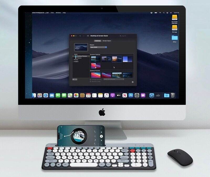 Fashion Phone Slot Portable Wireless Keyboard With Mouse