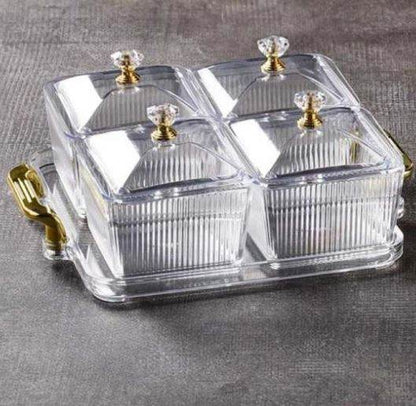 Multifunctional Snacks Dish Tray (4 Bowls) - DMC Wholesale