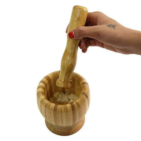 Bamboo Garlic Press - Alt View