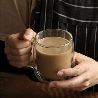 Elegant Clear Double Wall Glass Cup (350ml)(Each)