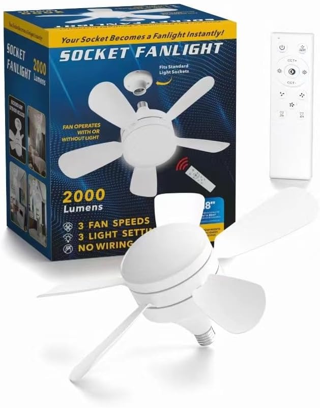 Socket Fan Light with Remote