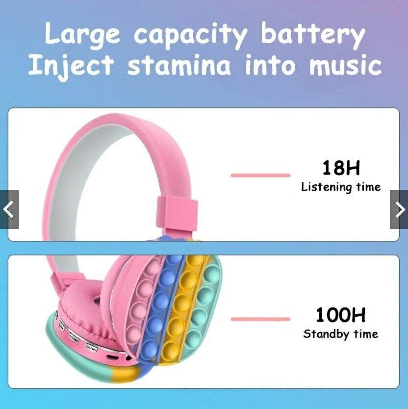 Bluetooth Pop It Headphones (Pink)