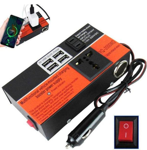 Multifunction Car Power Inverter (DC12V/24V To DC110V/220V) - Alt View