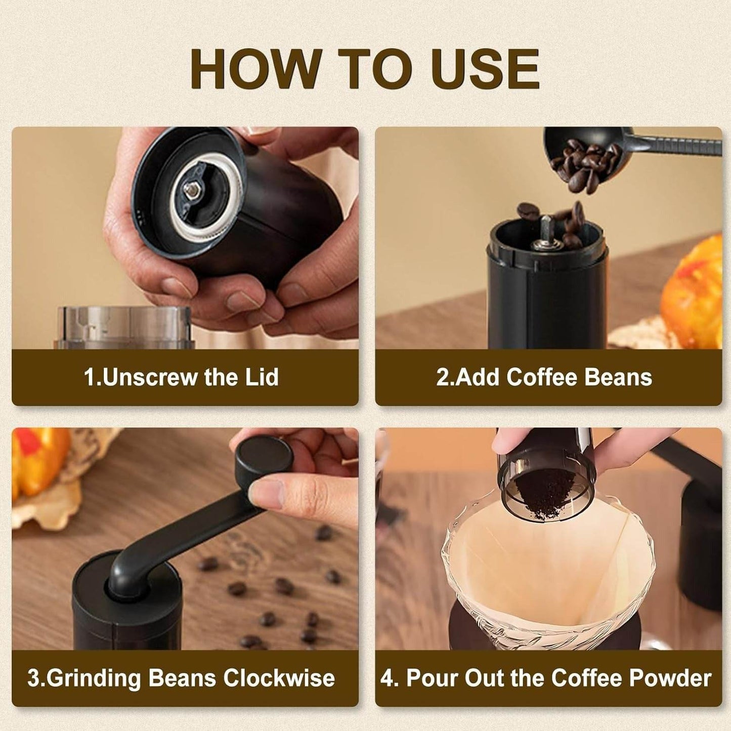 Portable Manual Coffee Bean Grinder