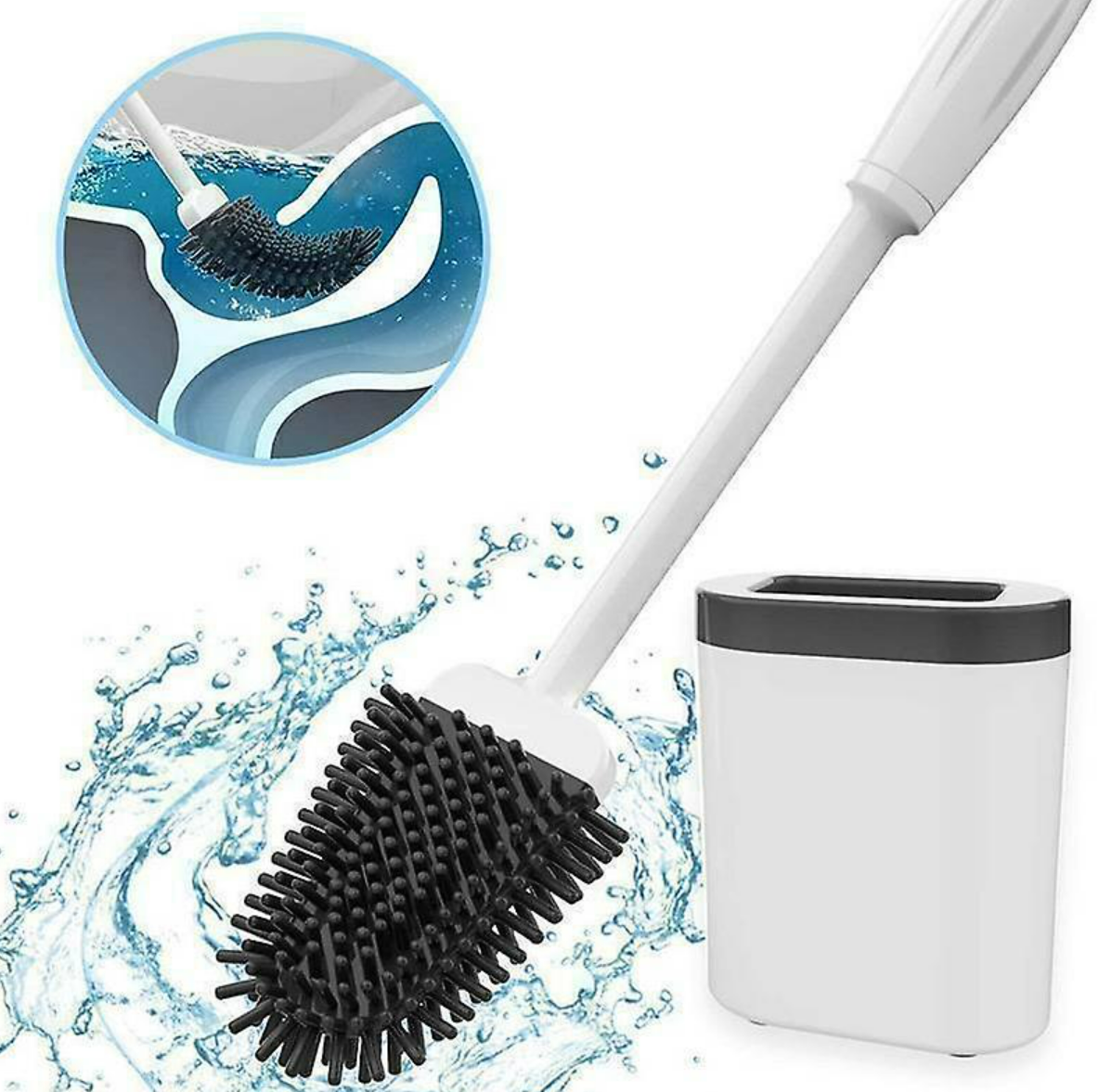 Silicone Flex Toilet Brush With Holder