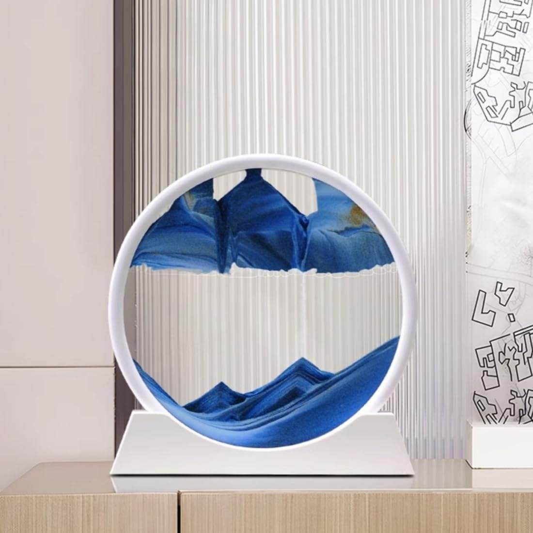 Moving Sand Art 3D Seascape Relaxing Display (Large)(25.5cm)