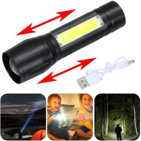 Larger USB Rechargeable Torch with Zoom Function (Casing Included)
