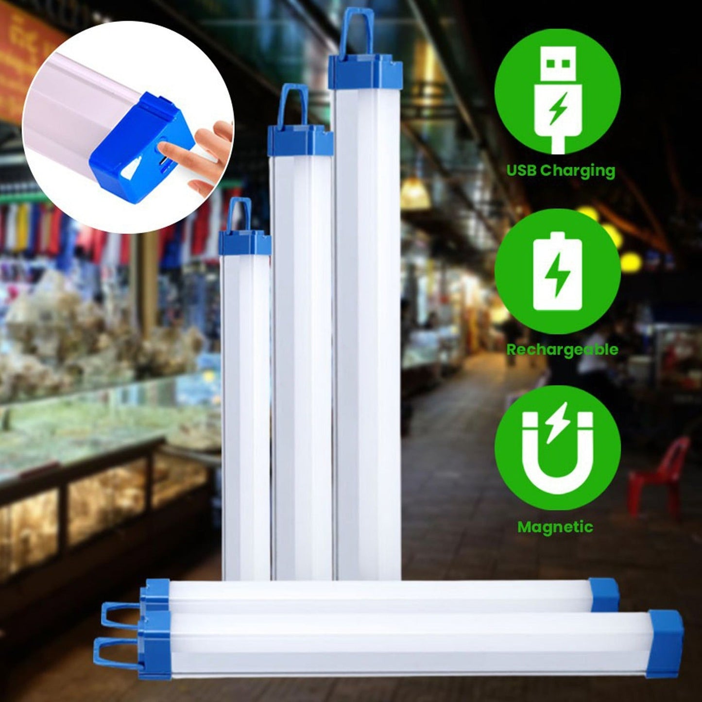 Rechargeable Portable LED Tube Light (32cm)