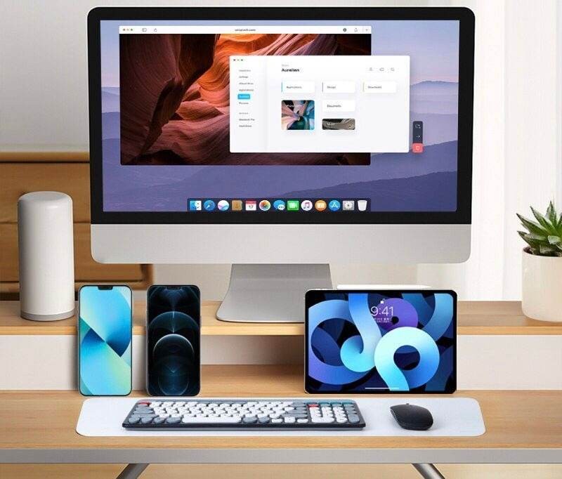 Fashion Phone Slot Portable Wireless Keyboard With Mouse