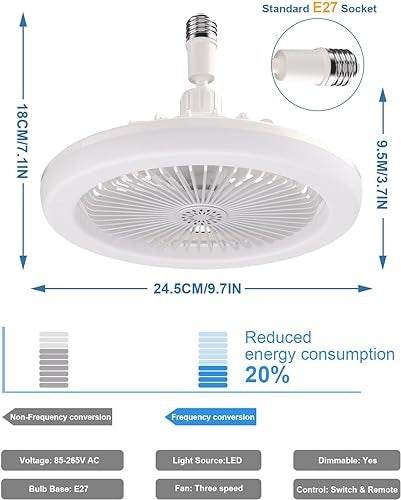 Enclosed Ceiling Fan With Light And Remote
