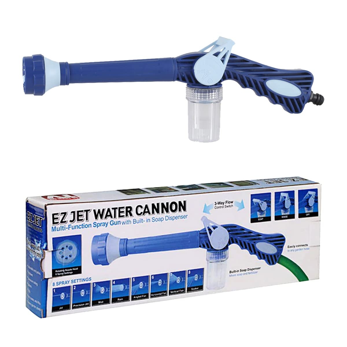 Multi-Function Water Spray Gun with Built-In Soap Dispenser