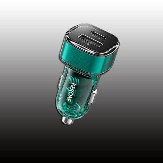 Transparent USB and C-Type Car Fast Charger (Each)