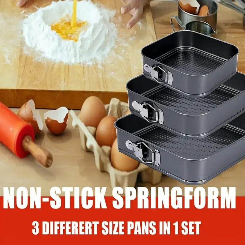 Square Variety Cake Mould Set (3 pcs)