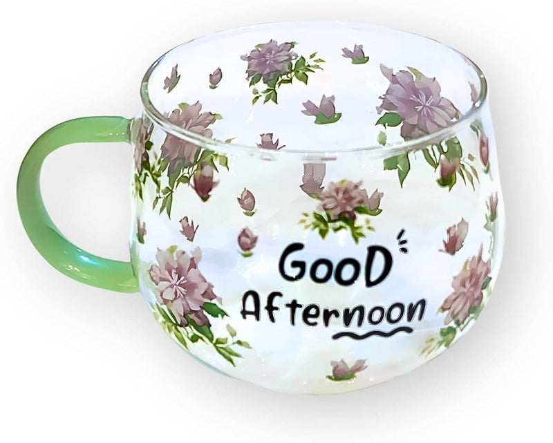 Single Wall Glass Mug (Green)(380ml)