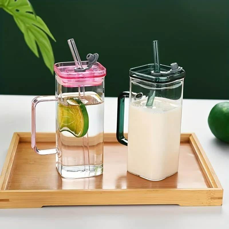 Colour-Tinted Glass Tumbler With Plastic Lid (380ml)(Each)