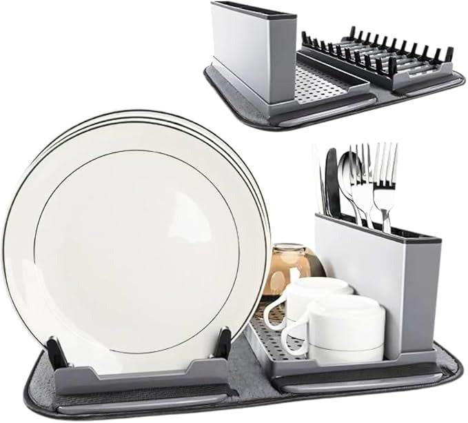 Collapsible Dish Drying Rack with Mat