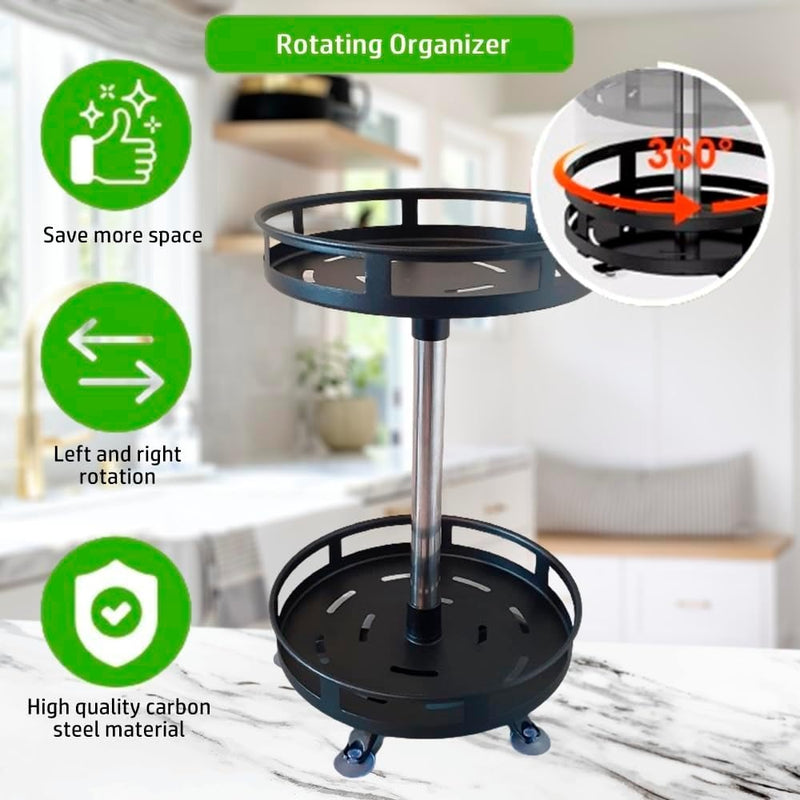 360° Rotating 2-Tier Storage Rack