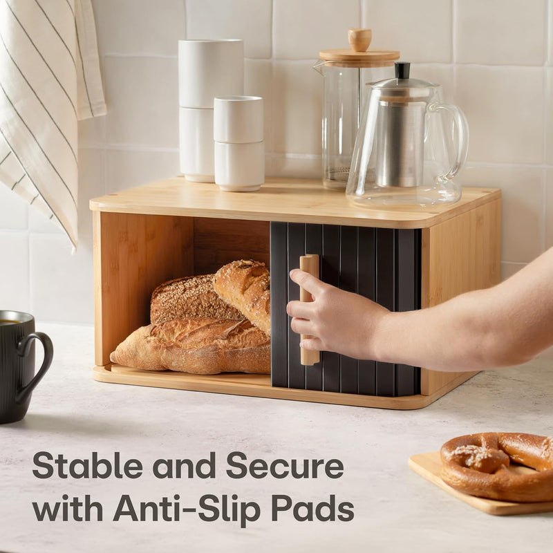 Space Saving Bread Bin With Side Sliding Door