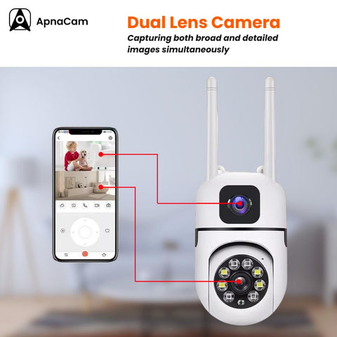 3+2 MP Dual Lens Mini Wireless PTZ - Alt View