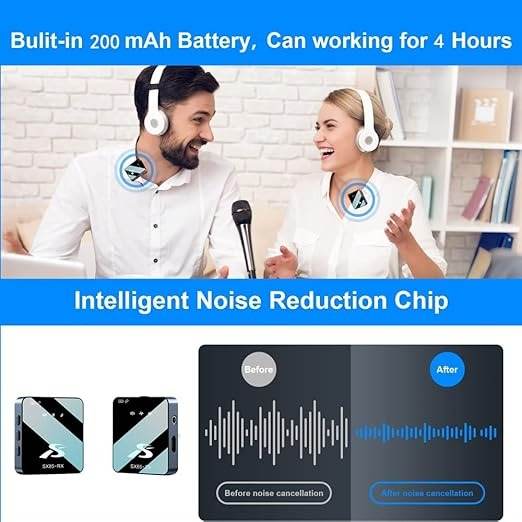 SX85 Wireless Microphone for iPhone & Type C/Camera/PC