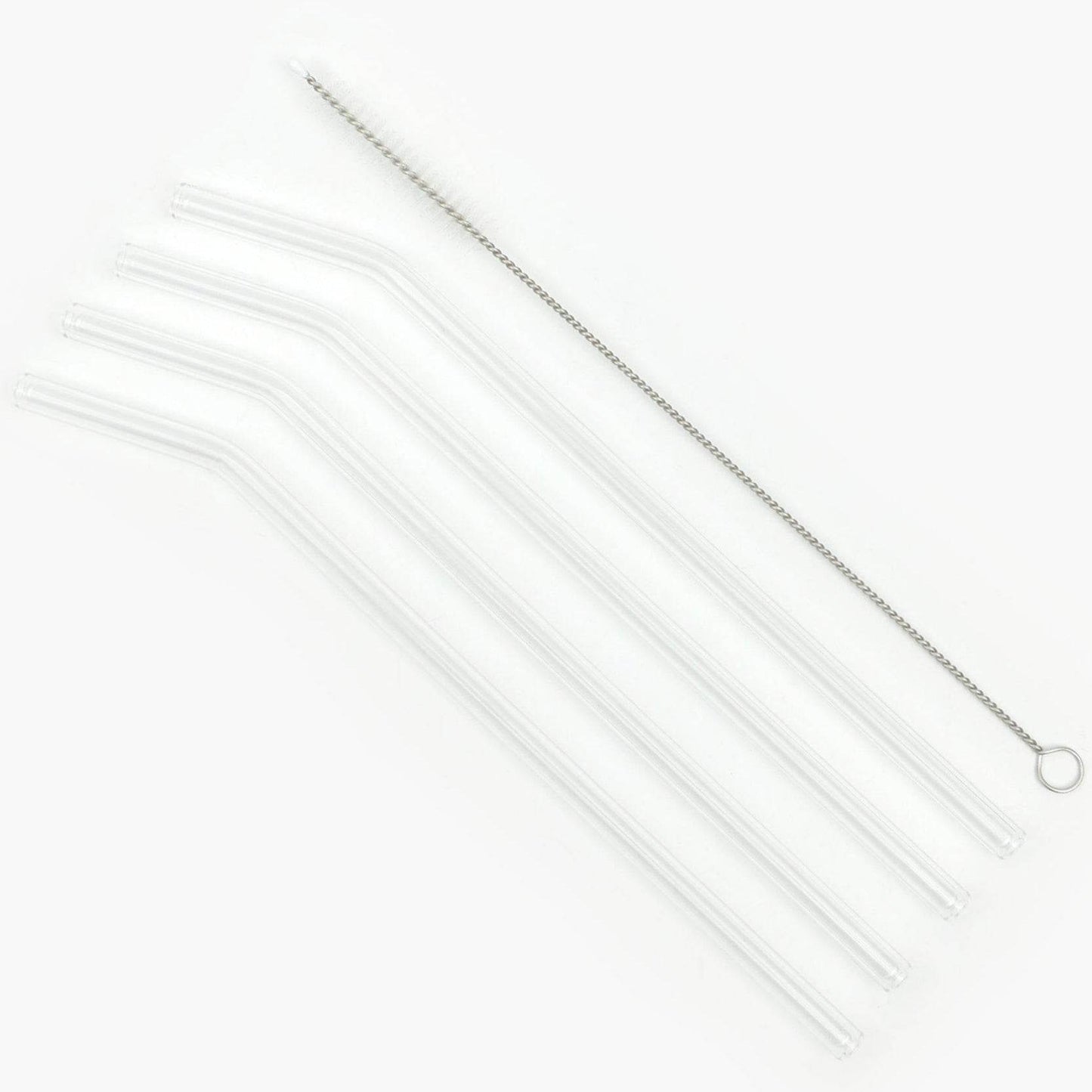 Clear Reusable Glass Straws (4 pcs)
