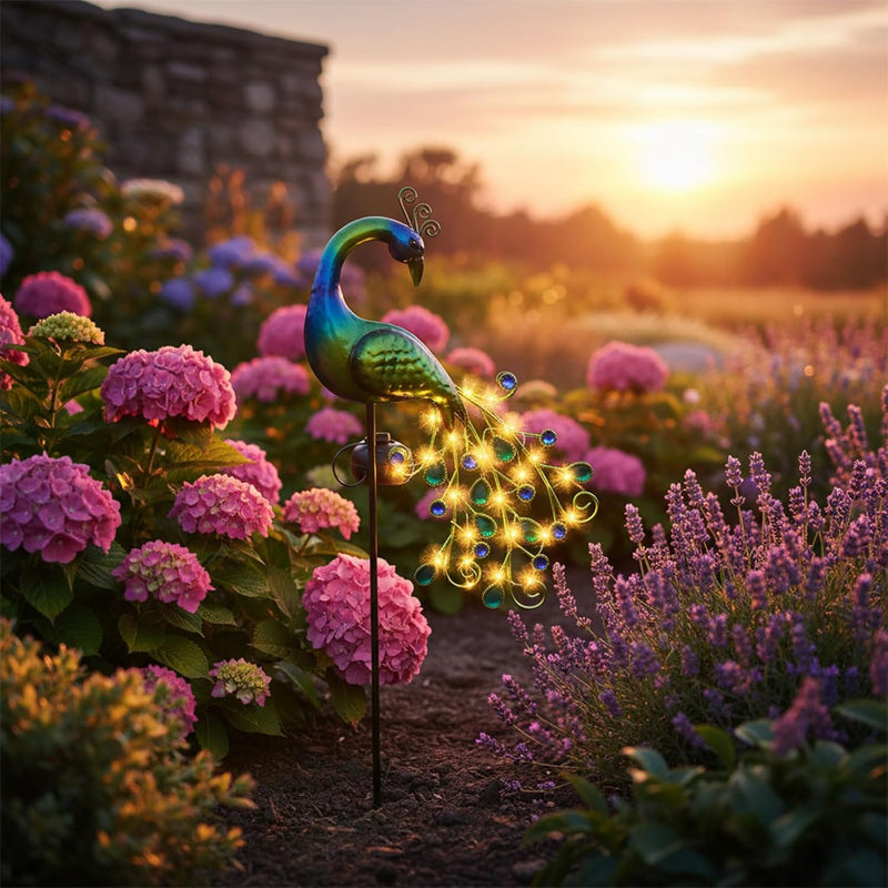 Solar Peacock Garden Decor Lamp