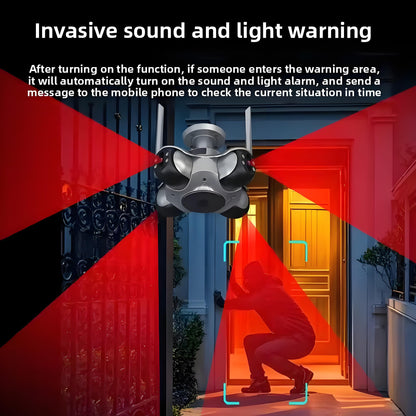 4 Lens WiFi Surveillance Security Tracking Cam
